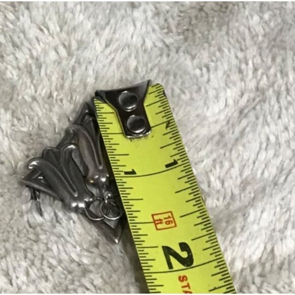 Floral Brooch Art Deco Style Silver Plata 900 Made in Chile 1.5" - Picture 7 of 7